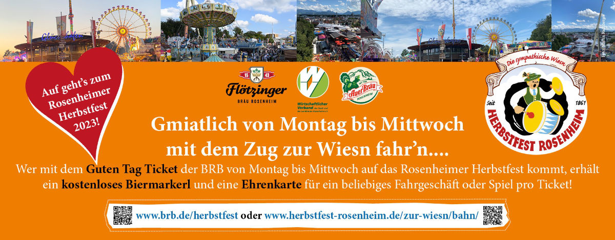 Gmiatlich von Montag bis Mittwoch mit dem Zug zur Wiesn fahr´n