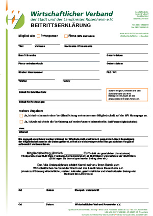 Bildschirmabzug Beitrittserklärung